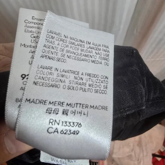 MOTHER Looker Ankle Fray Skinny Jeans 27 Black Distressed - Picture 15 of 16